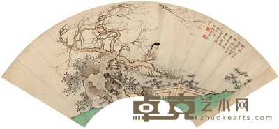 陈少梅 仕女 扇面 19×54cm